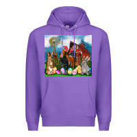 Purple Farm animals 20oz Premium Hoodie - OliviaCreatesArt