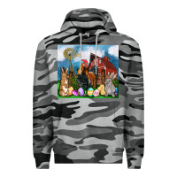 Slate Camo Farm animals 20oz Premium Hoodie - OliviaCreatesArt