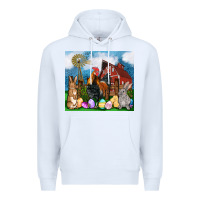 White Farm animals 20oz Premium Hoodie - OliviaCreatesArt