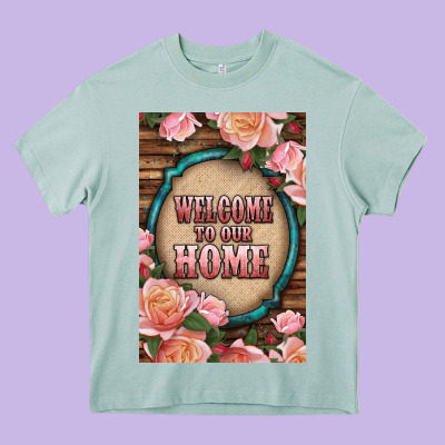 Western Welcome To Our Home Heavy Core Tee Designed By Lillyallendesigns
