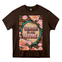 Chocolate Brown Western Welcome To Our Home Heavy Core Tee - LillyAllenDesigns