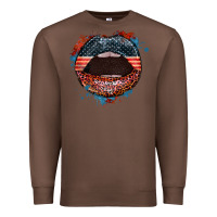 Chestnut American flag lips 4th of july Premium Sweatshirt - FaDigitalArtStudio