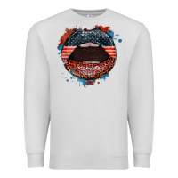 American Flag Lips 4th Of July Premium Sweatshirt | Teevron