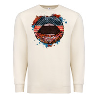 Sandshell American flag lips 4th of july Premium Sweatshirt - FaDigitalArtStudio