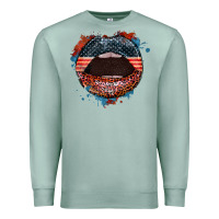 Seafoam American flag lips 4th of july Premium Sweatshirt - FaDigitalArtStudio
