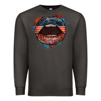 Smoke American flag lips 4th of july Premium Sweatshirt - FaDigitalArtStudio