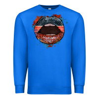 True Royal American flag lips 4th of july Premium Sweatshirt - FaDigitalArtStudio