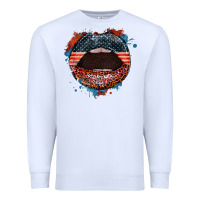 White American flag lips 4th of july Premium Sweatshirt - FaDigitalArtStudio