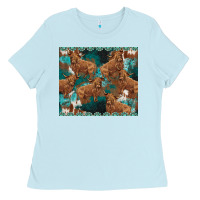 Baby Blue turquoises gemstones cowhide highlands cow Ladies Tee - BarkalooDesign