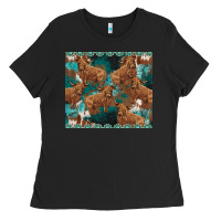 Black turquoises gemstones cowhide highlands cow Ladies Tee - BarkalooDesign