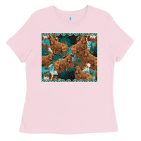Bubblegum Pink turquoises gemstones cowhide highlands cow Ladies Tee - BarkalooDesign