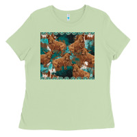 Matcha turquoises gemstones cowhide highlands cow Ladies Tee - BarkalooDesign