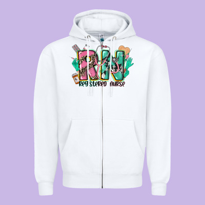 Registered Nurse Zipper Hoodie Designed By Cowgirlartshop