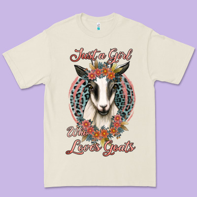 Just A Girl Who Loves Goats Premium Tee Designed By Jasminsmagicworld