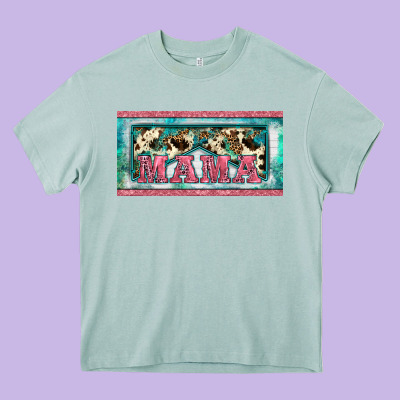 Western Mama     License Plate Heavy Core Tee Designed By Barkaloodesign