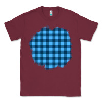 Burgundy Winter Tartan Patch Classic Tee - BundleAndBundleShop