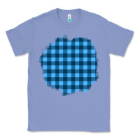 Colony Blue Winter Tartan Patch Classic Tee - BundleAndBundleShop