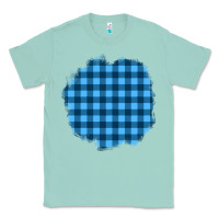Seafoam Winter Tartan Patch Classic Tee - BundleAndBundleShop