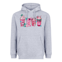 Heather Grey Breast Cancer Coffee Cups Heavyweight Hoodie - FaDigitalArtStudio