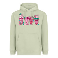 Matcha Breast Cancer Coffee Cups Heavyweight Hoodie - FaDigitalArtStudio