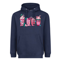 Navy Breast Cancer Coffee Cups Heavyweight Hoodie - FaDigitalArtStudio