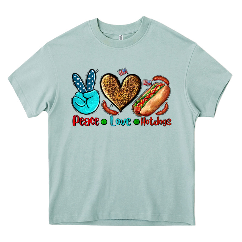 Peace Love Hotdogs Heavy Core Tee by AdoDesignShop | Teevron