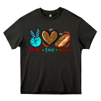 Asphalt peace love hotdogs Heavy Core Tee - AdoDesignShop