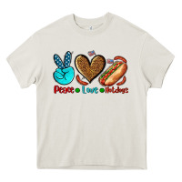 Cream peace love hotdogs Heavy Core Tee - AdoDesignShop
