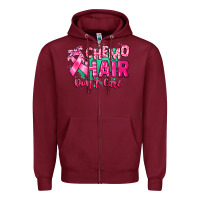 Burgundy Chemo hair don't care Cancer Awareness Zipper Hoodie - HowdyJamesFarm