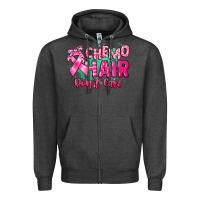 Charcoal Heather Chemo hair don't care Cancer Awareness Zipper Hoodie - HowdyJamesFarm