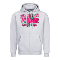 Heather Grey Chemo hair don't care Cancer Awareness Zipper Hoodie - HowdyJamesFarm