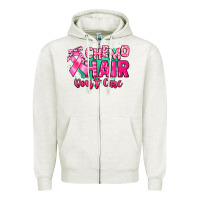 Oatmeal Heather Chemo hair don't care Cancer Awareness Zipper Hoodie - HowdyJamesFarm
