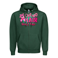 Sports Green Chemo hair don't care Cancer Awareness Zipper Hoodie - HowdyJamesFarm