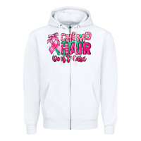 White Chemo hair don't care Cancer Awareness Zipper Hoodie - HowdyJamesFarm