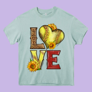 Western Love Softball Heavy Core Tee Designed By Lillyallendesigns