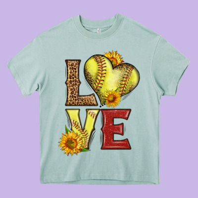 Western Love Softball Heavy Core Tee Designed By Lillyallendesigns