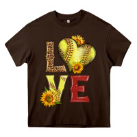 Chocolate Brown western love softball Heavy Core Tee - LillyAllenDesigns