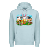 Blue Mist Easter Day camper Premium Hoodie - OliviaCreatesArt
