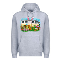 Heather Grey Easter Day camper Premium Hoodie - OliviaCreatesArt