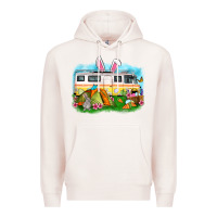 Pale Pink Easter Day camper Premium Hoodie - OliviaCreatesArt