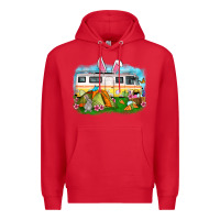Red Easter Day camper Premium Hoodie - OliviaCreatesArt