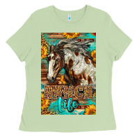Matcha Western Ranch Life Mustang Horse Ladies Tee - LillyAllenDesigns