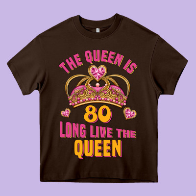 The Queen Is 80 Long Live The Queen Heavy Core Tee Designed By Jasminsmagicworld