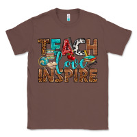 Chestnut Teach Love Inspire With Leopard Classic Tee - BundleAndBundleShop