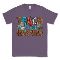 Lavender Teach Love Inspire With Leopard Classic Tee - BundleAndBundleShop