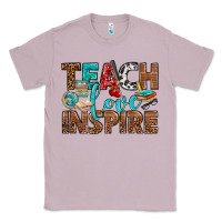 Lilac Teach Love Inspire With Leopard Classic Tee - BundleAndBundleShop