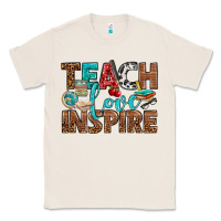Natural Teach Love Inspire With Leopard Classic Tee - BundleAndBundleShop