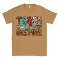 Toasted Coconut Teach Love Inspire With Leopard Classic Tee - BundleAndBundleShop