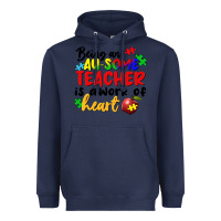 Navy Being an au some teacher is a work of the heart Heavyweight Hoodie - FaDigitalArtStudio