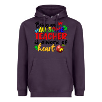 Plum Being an au some teacher is a work of the heart Heavyweight Hoodie - FaDigitalArtStudio